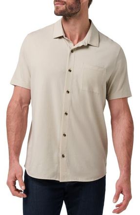 Travis Mathew Comfortknit Beach Short Sleeve Shirt in Italian Sand at Nordstrom, Size Xx-Large