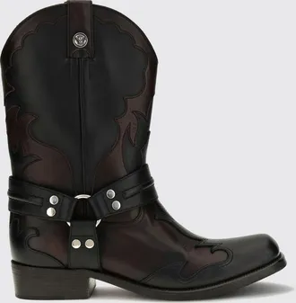 Versace Stivali texani Sylvester in pelle di vitello con logo Medusa