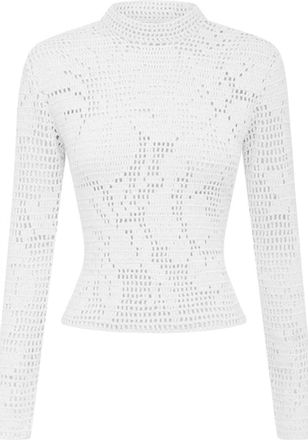All That Remains Womens Vera Crochet High Neck Top In White