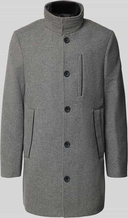 Tom Tailor Regular Fit Wollmantel mit Stehkragen in Anthrazit, Größe XXXL