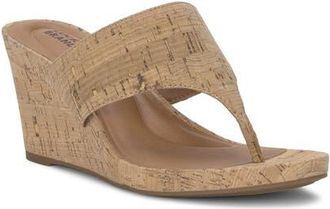 Lucky Brand Libbie Platform Wedge Flip Flop in Natural at Nordstrom, Size 7.5