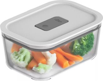 Ou Stackable Airtight Glass Food Storage Container with Microwave Valve and Leak Proof Lid in Clear With White Lid at Nordstrom