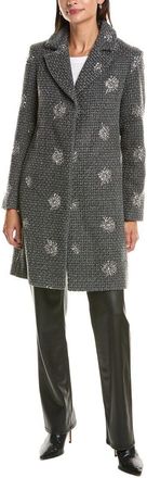 CeCe by Cynthia Steffe Sequin-Embellished Wool-Blend Coat