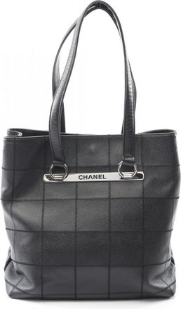 Chanel Black Leather Tote Bag (Pre-Owned)