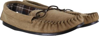Generic Northamptonshire Slipper Co. Mens British Handmade Hard Sole Moccasins Real Suede Slippers UK 11 Plaid-Tan