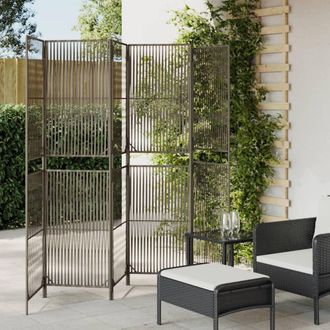 vidaXL Biombo De 6 Paneles Rat&aacute;n Sint&eacute;tico Gris Vidaxl