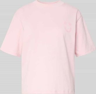 Jake*s Casual T-Shirt Motiv-Print und Rundhalsausschnitt in Pink, Gr&ouml;&szlig;e XXL