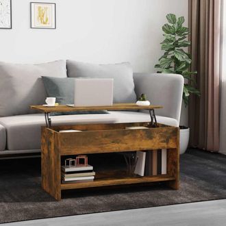 vidaXL Vidaxl - Mesa De Centro Madera De Ingenier&iacute;a Roble Ahumado 102x50x52,5cm