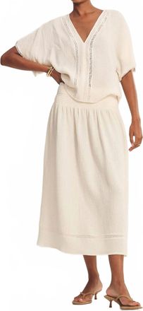 Velvet Mazie Midi Skirt In Coconut