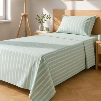 KASANOVA Completo letto 1 piazza e mezza righe verde