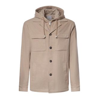 Eleventy Giacca Leggera con Cappuccio - - Jackets - Uomo - Beige - XL