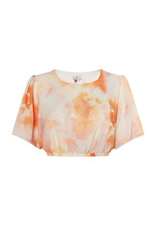Izia Blouse met tie-dye-patroon Dames Oranje Veelkleurig