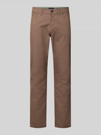 Christian Berg Straight Fit Hose mit Strukturmuster in Taupe, Gr&ouml;&szlig;e 31/32