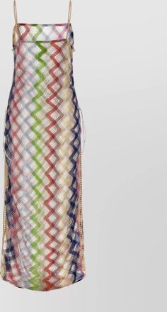 Missoni sheer fabric zigzag dress lace-up detail