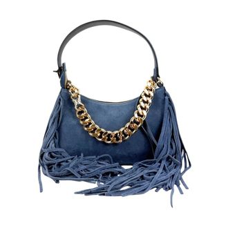 Twinset Shoulder Bags, female, Blue, Size: ONE SIZE Liliane Small Suede Bag