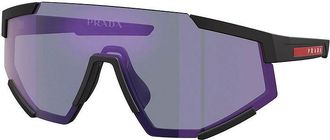 Prada PS04WS DG070A Black Rubber/Dark Blue Mirror Violet