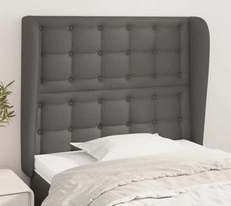 vidaXL Cabecero Con Orejas Cuero Sint&eacute;tico Gris 93x23x118/128cm Vidaxl