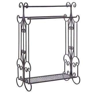 Beliani Beliani - Toallero De Metal Negro 60 X 90 Cm Independiente 3 Rieles Vintage Gladis