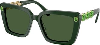 Swarovski SK6032F Asian Fit 102671 Womens Sunglasses Green Size 55