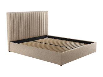 Vente-Unique Canap&eacute; abatible y cabecero - 180 x 200 cm - Tela - Beige - SARAH