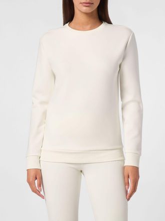 Plein Sport Cropped Crew-Neck Jersey Sweatshirt with Tone-on-Tone Logo