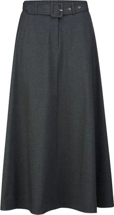Riani Falda Gari de silueta A con cintur&oacute;n de hebilla - Skirts - Mujer - Gris - XL