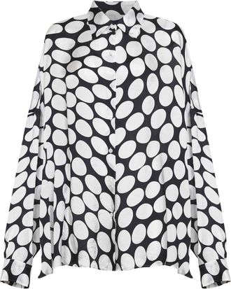 Dries Van Noten Soft Ellipses Printed Shirt - Dames - Overhemden - Zwart - M - Overhemden