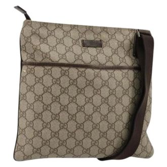 Gucci Pre-owned Cross Body Bags, female, Beige, Size: ONE SIZE Pre-owned Vintage GG Canvas Shoulder Bag