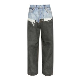 Acne Studios Wide Jeans, male, Gray, Size: XL Trompe-loeil Jeans - 1981