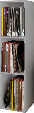 ebuy24 Ebuy24 - Vcm Wood Records Shelf Estante De Soporte Con 3 Compartimentos Para 100 Records Dimensiones: Al. 107 X An. 34 X T. 30 Cm - Platto (gris)