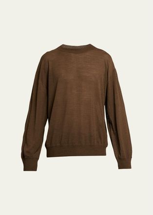 Homme Pliss&eacute; Issey Miyake Mens Nylon-Blend Crewneck Sweater