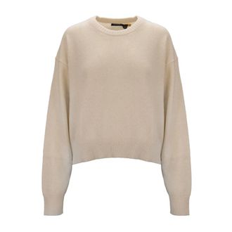 Ralph Lauren Round-neck Knitwear, female, Beige, Size: L Round-neck Knitwear
