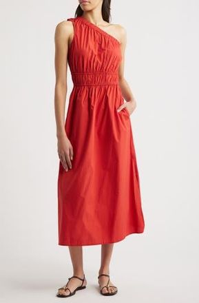 Rails Selani One-Shoulder Cotton Poplin Dress in Terracotta at Nordstrom Rack, Size Xx-Large