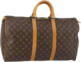 Louis Vuitton Pre-owned Weekend Bags, female, Brown, Size: ONE SIZE Pre-owned Vintage Monogram Keepall Travel Bag
