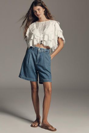 DL1961 Hepburn Aura High-Rise Pleated Shorts