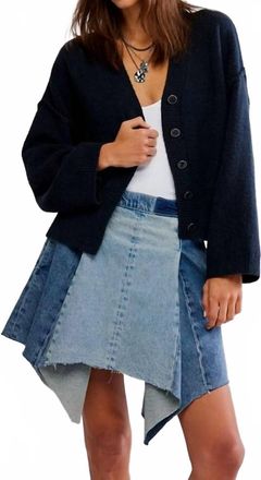 Free People Cool Of The Night Cardigan In Black