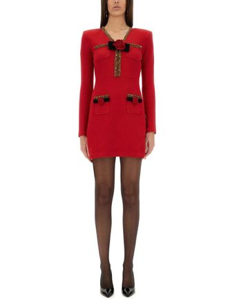 Self Portrait Textured Knit Mini Dress