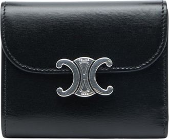 Celine Black Leather Wallet (Tri-Fold) (Pre-Owned)
