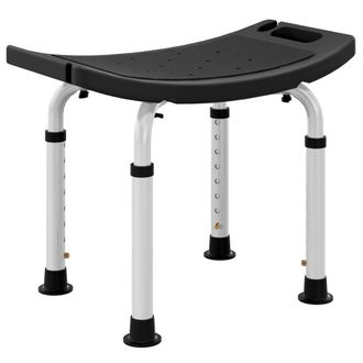 HOMCOM Height Adjustable Shower Stool W/ Non-Slip Foot Pads For Elderly Disabled Black - HOMCOM | TJ Hughes