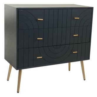 Wanderlust Deco Wanderlust Deco - C&oacute;moda De Madera Y Metal Negra 80x37x78