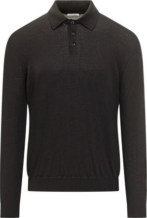 Malo long-sleeve wool polo shirt - Grey