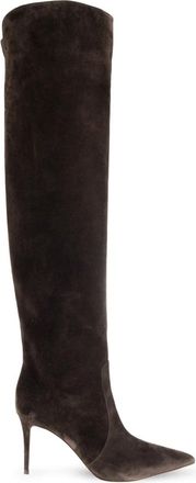 Gianvito Rossi Hansen Over-knee Laarzen - Dames - Over de knie laarzen - Bruin - 38 EU - Leer - Schoenen