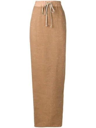 Rick Owens Kokerrok met trekkoord - Beige