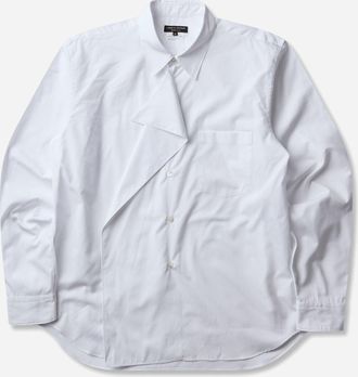 Comme Des Gar&ccedil;ons Men s Asymmetric Draped-Panel Shirt White