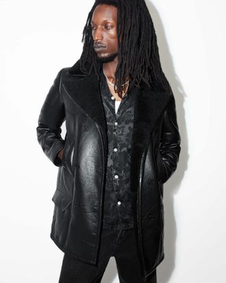 AllSaints Sheepskin Selkirk Double Breasted Shearling Coat, Size: S