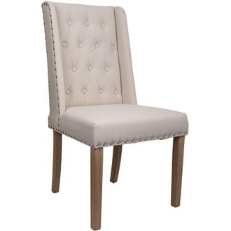 Wanderlust Deco Silla De Madera Tapizada Color Crema 53x53x48/102