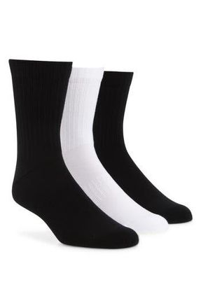 BOSS 3-Pack Ribbed Crew Socks in Black Multi at Nordstrom Rack, Size 7-13