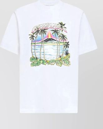 Casablanca logo t shirt featuring volcano motif