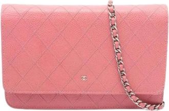 Chanel Pre-owned Vintage Crossbody Bag - Dames - Vintage Schoudertas - Roze - ONE Size - Leer - Vintage