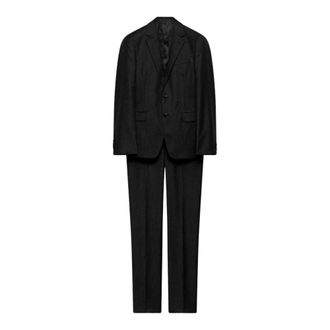 Prada Kostuums, Heren, Grijs, 2Xl, Wol, Enkelrijig pak van wol en kasjmier